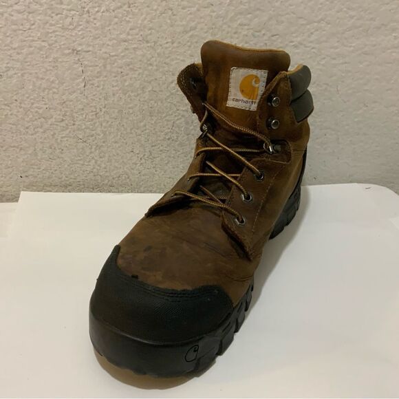 Carhartt Rugged Flex 6 Inch Waterproof Comp Toe Brown Leather Boots Size 14M - Picture 3 of 14